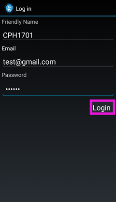 Enter credentials