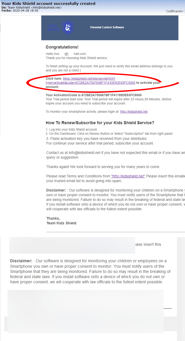 Email verification step 1